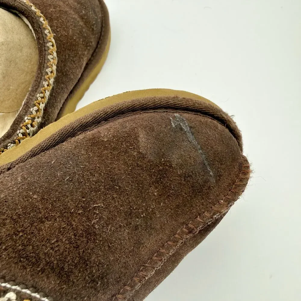 UGG Kids Tasman II Slippers US 1 EU 31 Brown Suede Slip On GUC